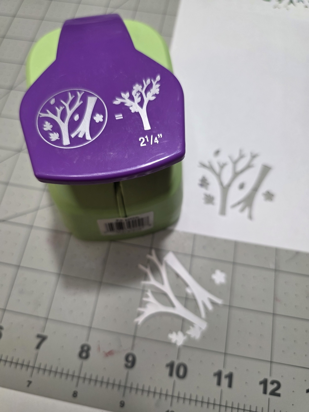 Purple and Green Decorative Tree Craft Punch - 2 1/4"